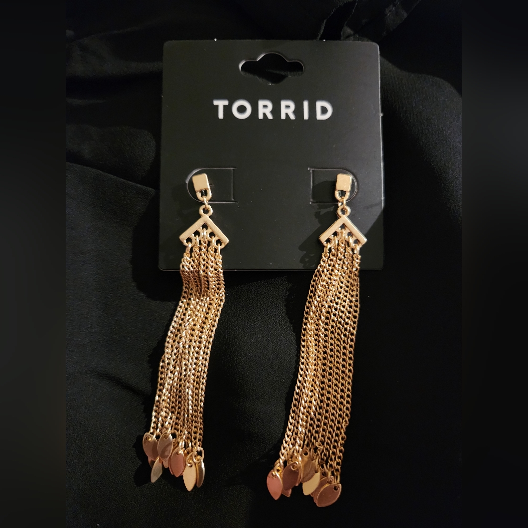 Torrid Gold-Tone Multi Fringe Duster Earrings 16$